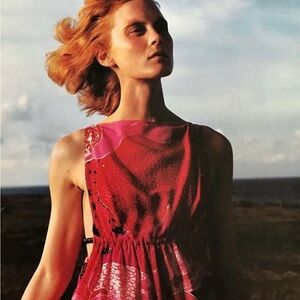 Tom Ford for Gucci 1999 Pink Runway “Acid Flower” Silk Leather Strap Midi Dress